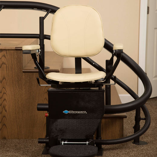 San Rafael Harmar Helix Curved Stairchair chairlift chairstair